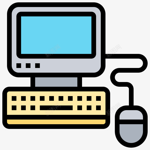 电脑复古技术5线性颜色svg_新图网 https://ixintu.com 电脑 复古 技术 线性 颜色