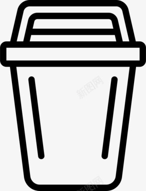 垃圾箱垃圾桶4线性图标