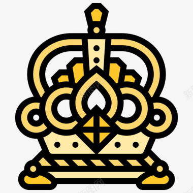 皇冠中世纪67线形颜色图标