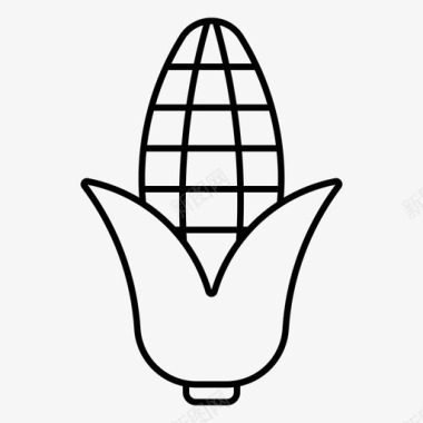 玉米烹饪谷壳玉米图标