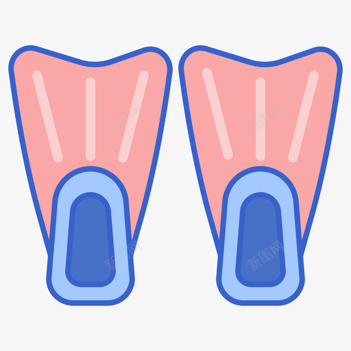 脚蹼水上运动2线性颜色svg_新图网 https://ixintu.com 脚蹼 水上运动 线性 颜色