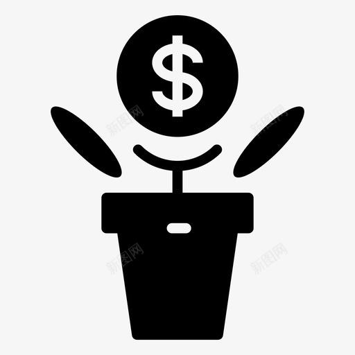 增长美元金融svg_新图网 https://ixintu.com 金融 增长 美元 增加 货币 银行 字形 图标