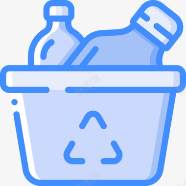 回收箱塑料制品4蓝色图标