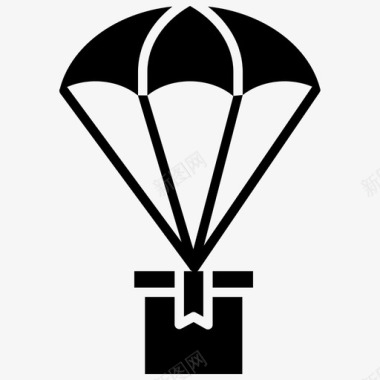 降落伞空运投递箱图标