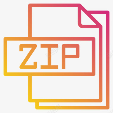 Zip文件文件格式3渐变图标