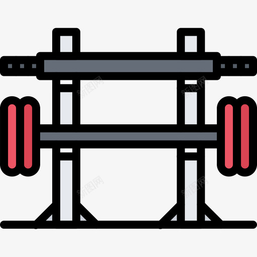 杠铃78号健身房彩色svg_新图网 https://ixintu.com 杠铃 78号 健身房 彩色
