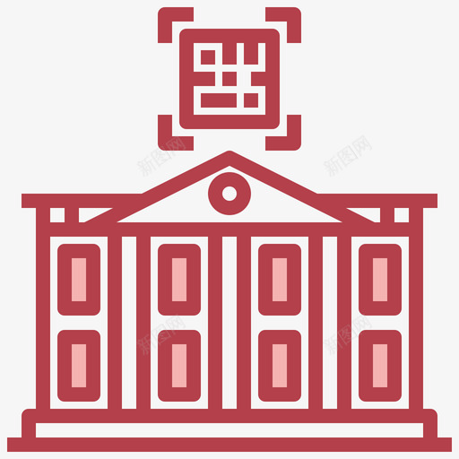 银行条形码和二维码11红色svg_新图网 https://ixintu.com 银行 条形码 二维 红色