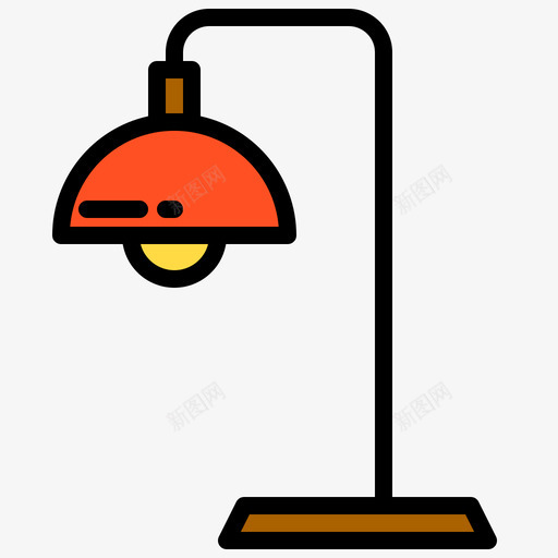 落地灯家具59线性颜色svg_新图网 https://ixintu.com 落地灯 家具 线性 颜色