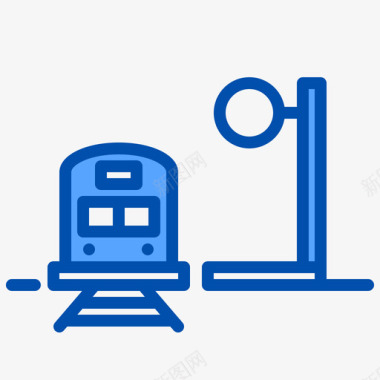 火车站火车站23蓝色图标
