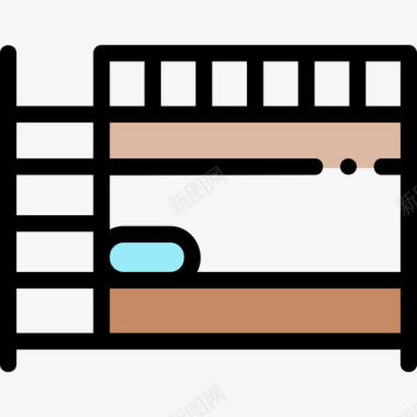 双层床家装66线性颜色图标
