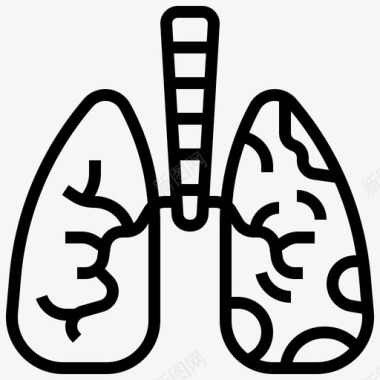 肺空气污染8线状图标
