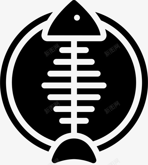 鱼骨海鲜15填充svg_新图网 https://ixintu.com 鱼骨 海鲜 填充