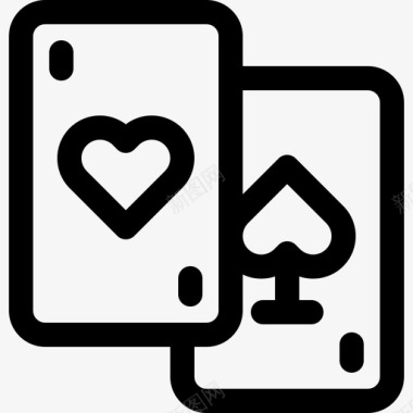 扑克牌娱乐72线性图标