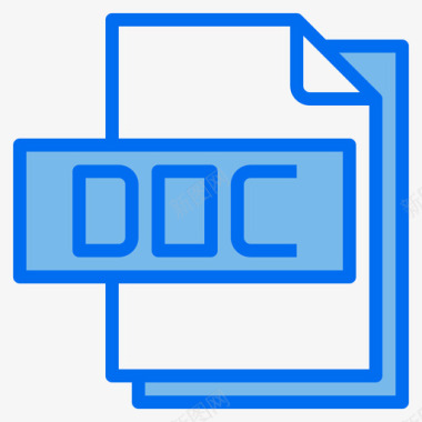 Doc文件文件格式5蓝色图标