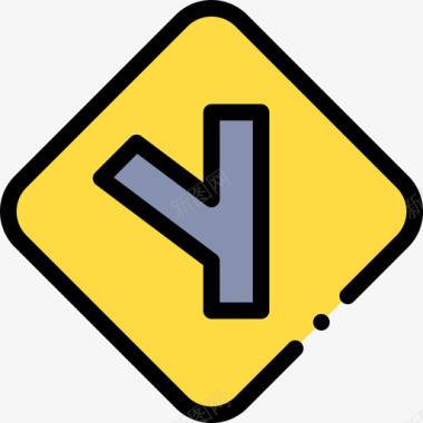 交叉口交通标志35线形颜色图标