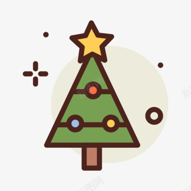 圣诞树圣诞310线形颜色图标
