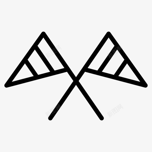 旗帜比赛标志svg_新图网 https://ixintu.com 旗帜 比赛 标志 符号 挥舞 赛车 线图 图标