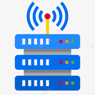 服务器网络托管67扁平图标