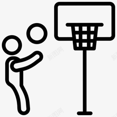 男人打篮球篮板篮球球门图标