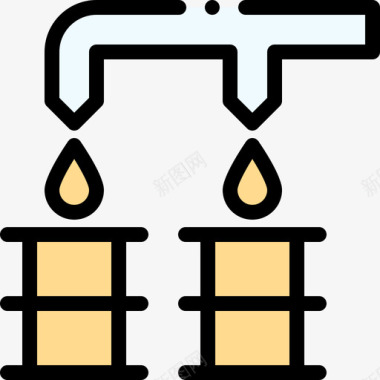 油桶工业流程55线性颜色图标