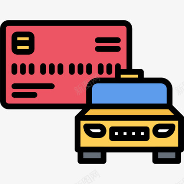 付款方式出租车6颜色图标