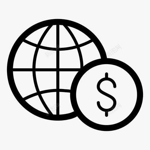 全球货币美元svg_新图网 https://ixintu.com 货币 全球 美元 金融 投资