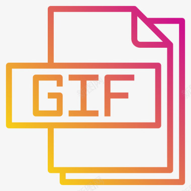 Gif文件文件格式3渐变图标