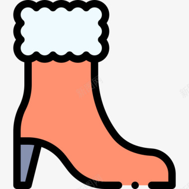 靴子冬衣和配件8线性颜色图标