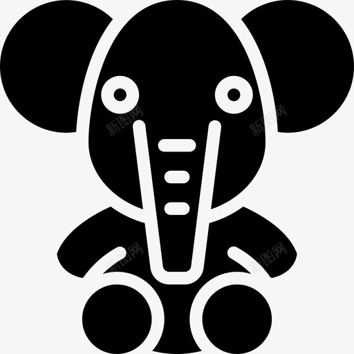 大象软玩具1填充svg_新图网 https://ixintu.com 大象 玩具 填充