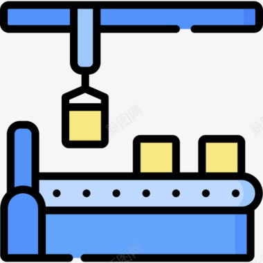输送带制造47线性颜色图标