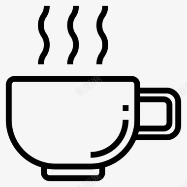 咖啡杯咖啡厅134直线型图标