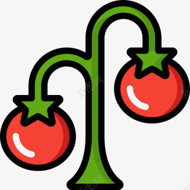 番茄农业71线形颜色图标