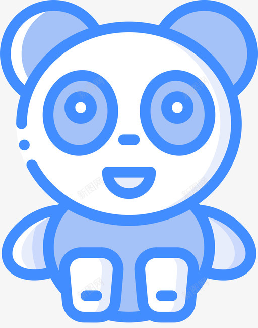熊猫软玩具3蓝色svg_新图网 https://ixintu.com 熊猫 玩具 蓝色