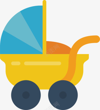 婴儿推车孕妇44扁平图标
