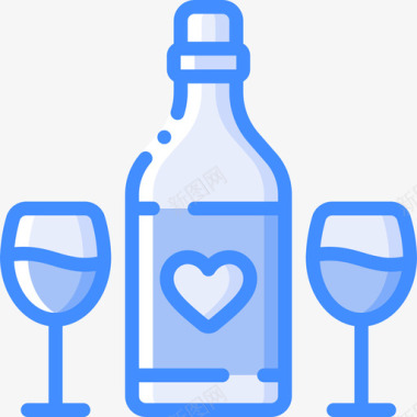 葡萄酒情人节103蓝色图标