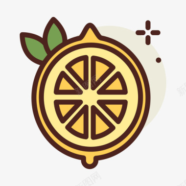 柠檬水果29线形颜色图标