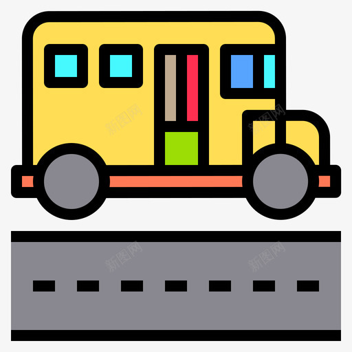 校车121学校线颜色svg_新图网 https://ixintu.com 校车 学校 颜色