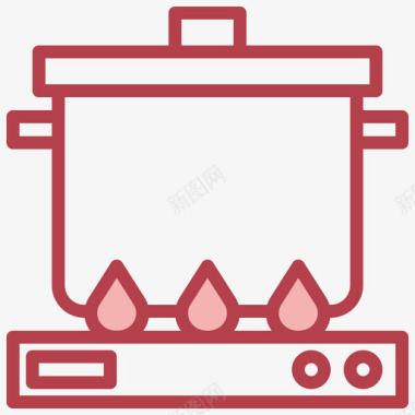 烹饪covid1923红色图标