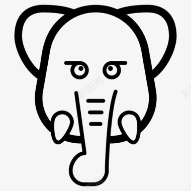 大象脸大象头表情符号图标