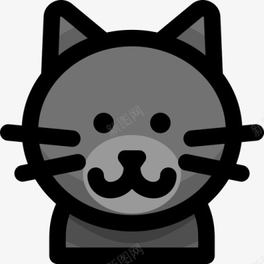 英国短毛猫猫品种2线性颜色图标