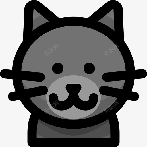 英国短毛猫猫品种2线性颜色svg_新图网 https://ixintu.com 英国 短毛 品种 线性 颜色