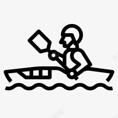 皮划艇冒险和极限概述图标