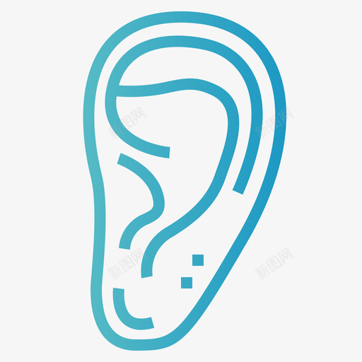 耳人体器官4梯度svg_新图网 https://ixintu.com 人体 器官 梯度