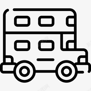 双层巴士英国14直线型图标