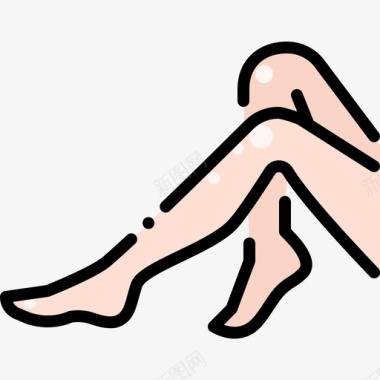 美腿美容脸和spa1线性颜色图标