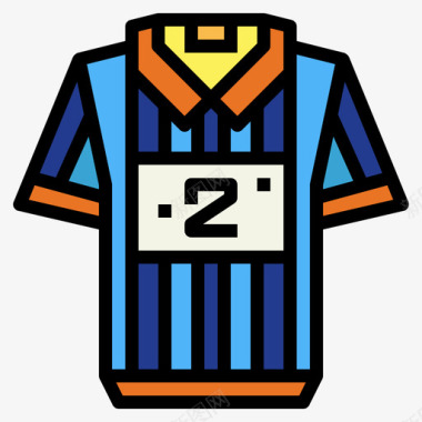 足球运动衫足球80码线性颜色图标
