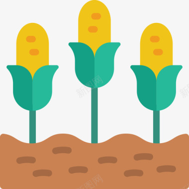 玉米农业72平坦图标