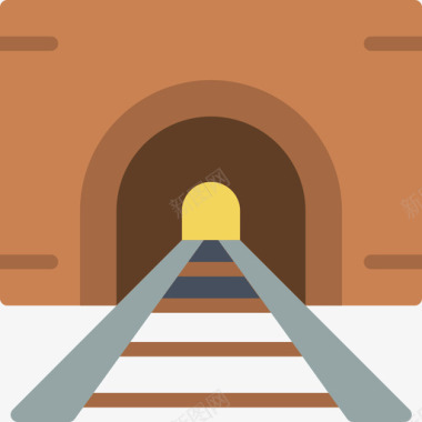 隧道铁路48平坦图标