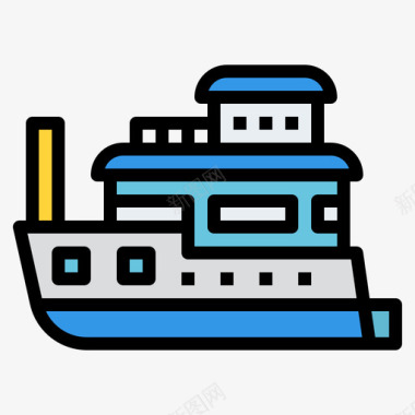 游艇运输214线性颜色图标