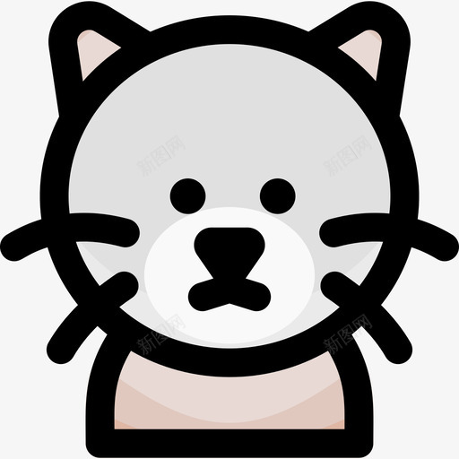 蒙奇金猫猫品种2线性颜色svg_新图网 https://ixintu.com 奇金 品种 线性 颜色